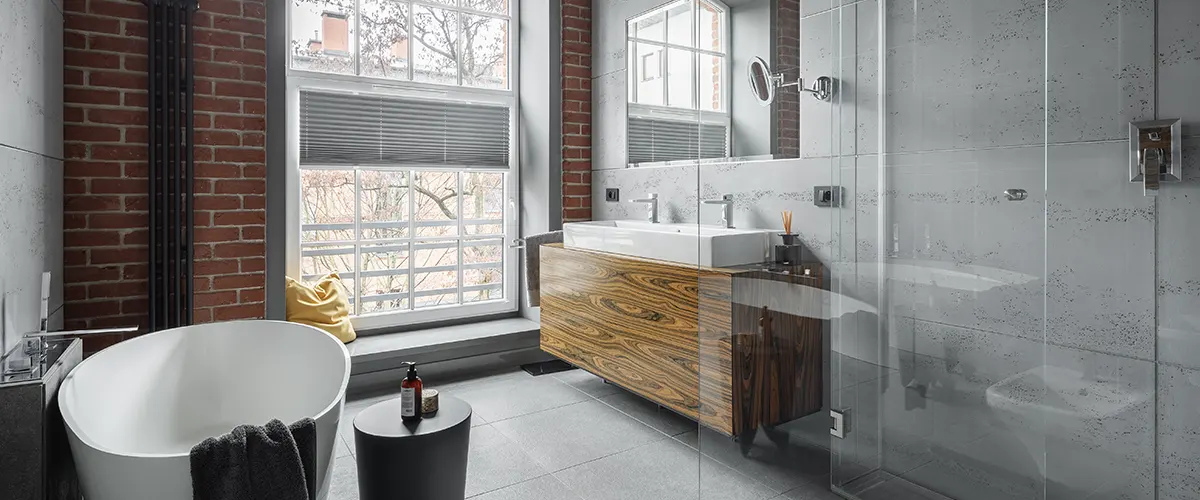 apartment bathroom with modern touch