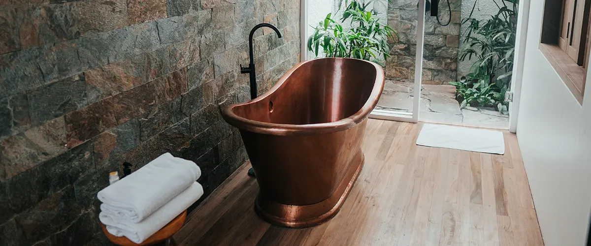 farmhouse bathroom cooper tub