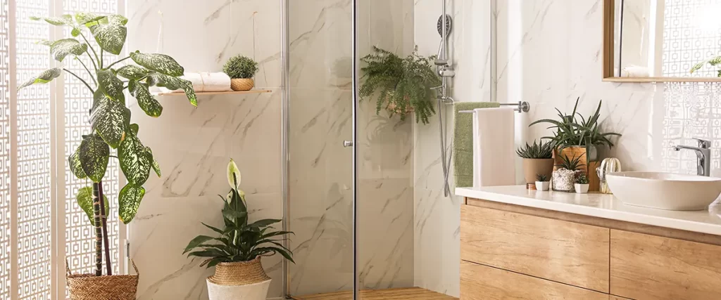 Decorating bathrooms with house plants