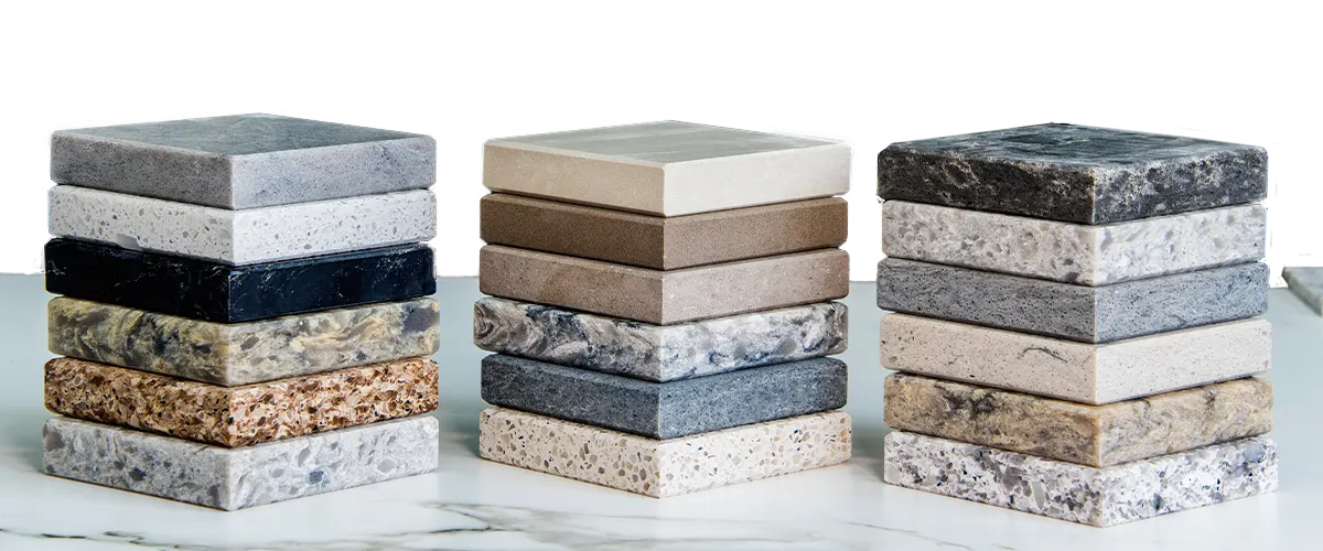 Different samples of counter materials