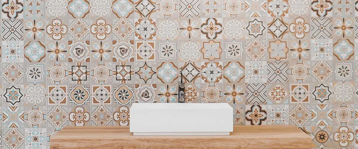 artistic tile design for bathroom