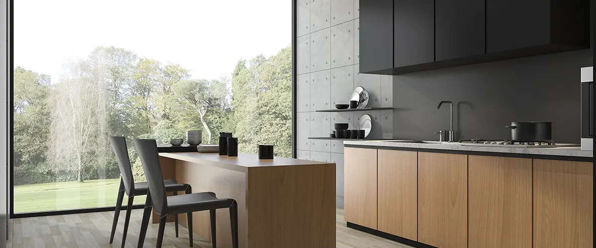 black and brown modern kitchen