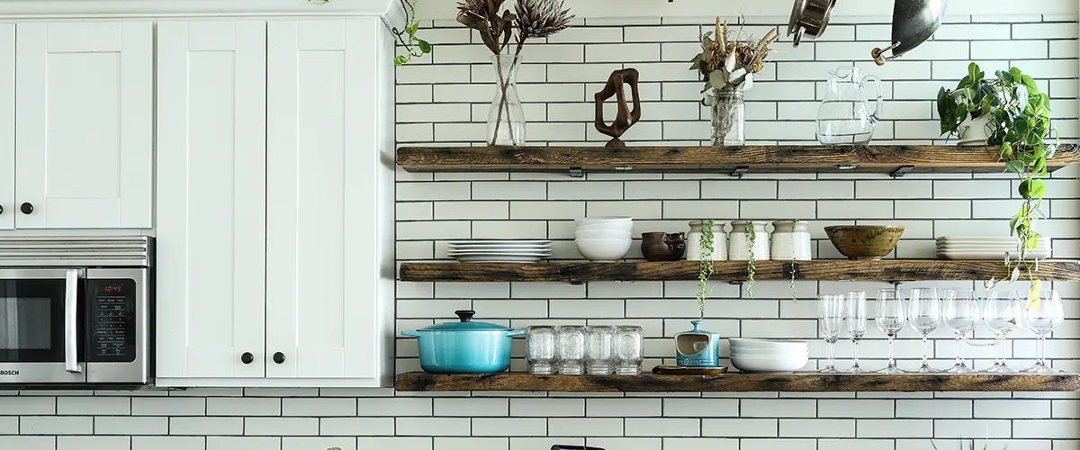 simple open shelving kitchen