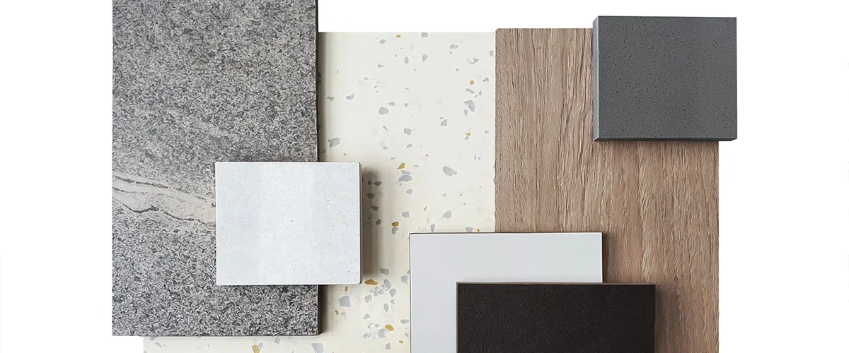 Best kitchen countertops materials samples spread out