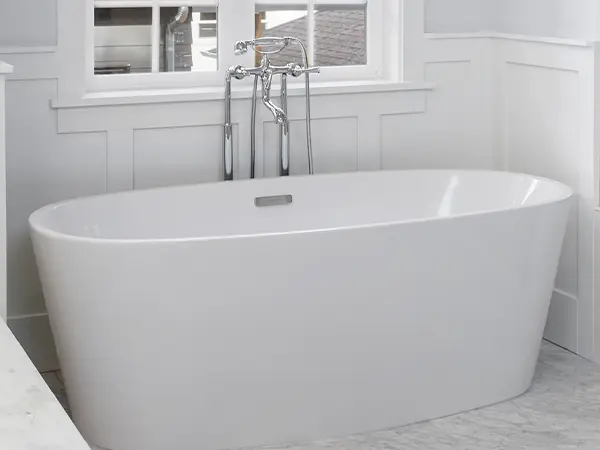 A large, free standing tub