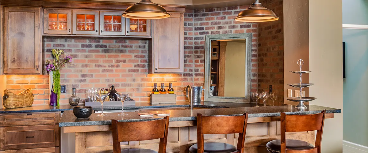 Rustic kitchen cabinets in a kitchen renovation in Mississauga